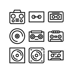 cassette icon or logo isolated sign symbol vector illustration - high quality black style vector icons
