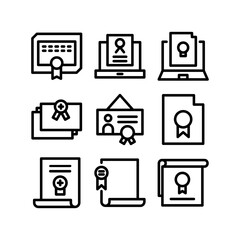 certificate icon or logo isolated sign symbol vector illustration - high quality black style vector icons
