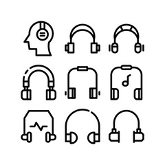 headphone icon or logo isolated sign symbol vector illustration - high quality black style vector icons
