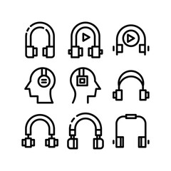headphone icon or logo isolated sign symbol vector illustration - high quality black style vector icons
