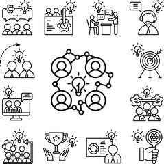 Obraz premium Connection idea icon in a collection with other items