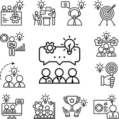 Collaboration idea icon in a collection with other items