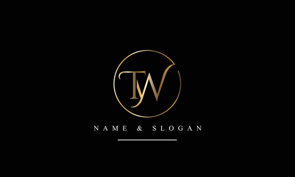 TW, WT, T, W abstract letters logo monogram