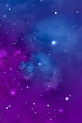 Fototapeta na wymiar Starry background with blue and violet nebula. Concept for space, astronomy, galaxy, universe, science