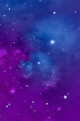 Obraz premium Starry background with blue and violet nebula. Concept for space, astronomy, galaxy, universe, science