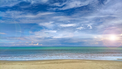 Fototapeta na wymiar beach, sea and beautiful sky