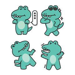 Obraz premium cartoon crocodile