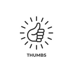 thumbs line icon. linear style sign for mobile concept and web design. Outline vector icon. Symbol, logo illustration. Vector graphics
