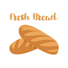 Vector fresh bread illustration isolated on white