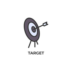 target vector icon. Colorful flat design vector illustration. Vector graphics