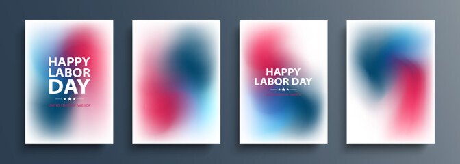 United States Happy Labor Day celebration blurred backgrounds. USA national holiday vector illustration.