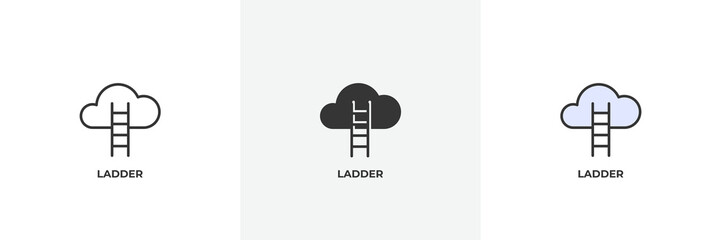 ladder icon. Line, solid and filled outline colorful version, outline and filled vector sign. Idea Symbol, logo illustration. Vector graphics