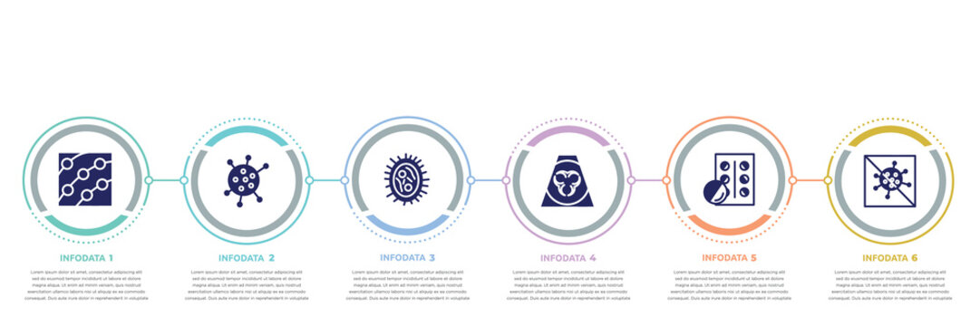 concept infographic design template. included dermatitis, flu, , contaminated, blister, antiviral icons and 6 option or
