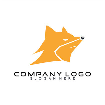 Wolf design logo vector in modern simple flat style.