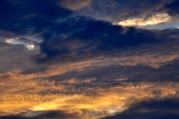 sunset over the clouds