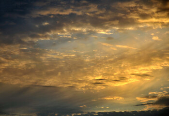 sunset over the clouds