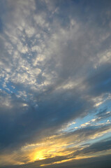 sunset over the clouds