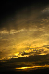 sunset over the clouds