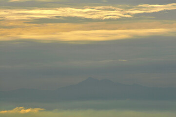 sunset over the clouds