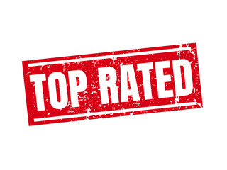 top rated. grunge vintage top rated square stamp. top rated stamp.