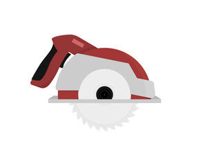 Circular saw machine illustration vector flat design editable. Circle saw machine. Saw blade machine.
