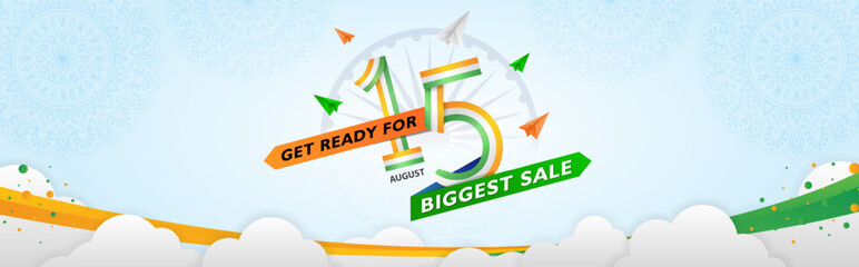 Indian Independence Day Sale Website Banner 15 August Design