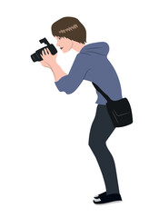 Photographer on a white background.