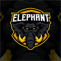 Elephant masscot logo esport illustration premium vector