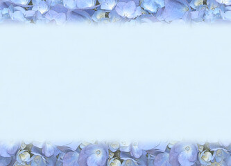 あじさいアジサイ紫陽花の花びらのメッセージカードボードポップ背景素材青