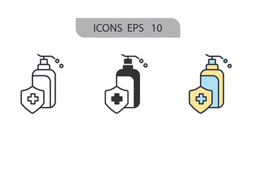 antiseptic icons  symbol vector elements for infographic web