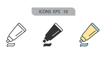 toothpaste icons  symbol vector elements for infographic web