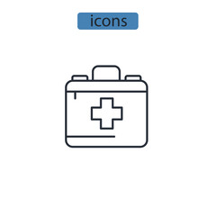 First Aid Box icons  symbol vector elements for infographic web