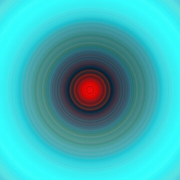 Red hole full of blue circles. The dabbing technique near the edges gives a soft focus effect due to the altered surface roughness of the paper.