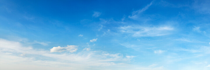 panorama blue sky with white cloud background - obrazy, fototapety, plakaty