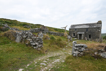 A ruined farmhouse on Bodmin Moor Cornwall