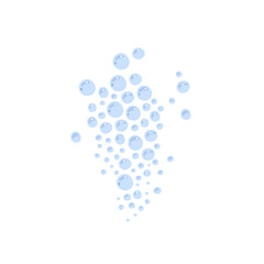 Cute underwater bubbles rising upwards to the surface vector illustration, fizzy sparkles in sea, ocean, aquarium water