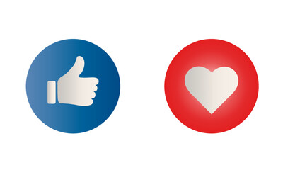 like and heart icons