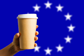 cups of coffee flag of the European Union