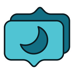 moon and chat balloon icon