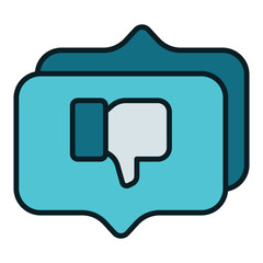 Naklejka premium bad hand and chat balloon icon