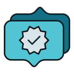 verified message and chat balloon icon