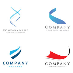 Abstract logo in swoosh style with modern colors.Logo can be used for business or company.Template vector design.