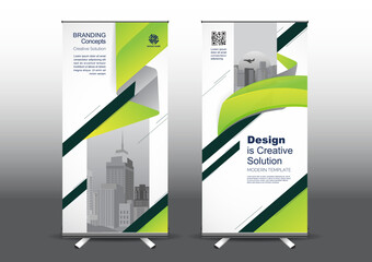 RollUp template vector illustration, Designed for style applied to the expo. Publicity banners, business model vertical.	