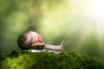 Big snail on the moss
