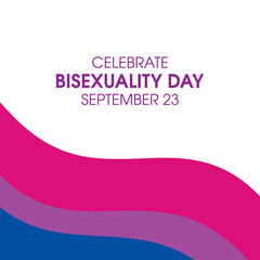 Celebrate Bisexuality Day vector. Abstract waving bisexual pride flag icon isolated on a white background. September 23. Important day