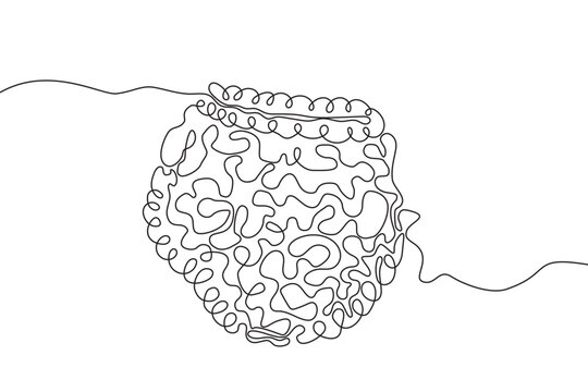 recommend clip art: Intestines Hand drawn icon continuous line drawing. Human organs Creative abstract art background Trendy concept One single line design. Outline simple image black and white color Vector