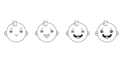 Black and white baby's emotions 