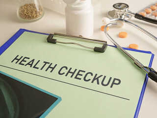 Health checkup is shown using the text