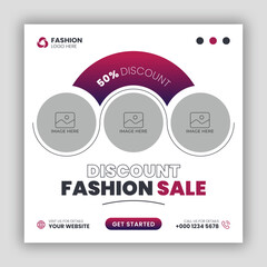 Obraz premium Fashion sale social media post and web banner template
