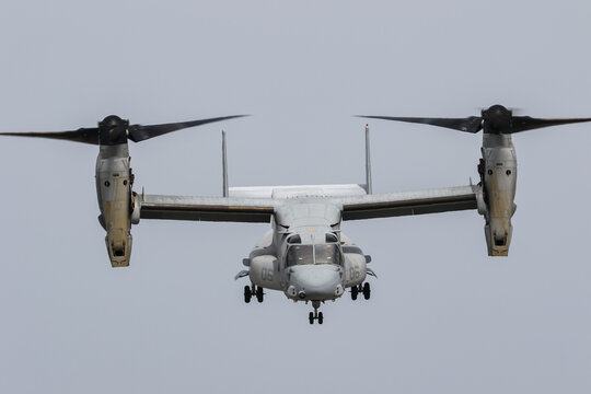 Iwakuni, JAPAN - May, 2016: MV-22 Osprey demo Flight at the Iwakuni Air Show.